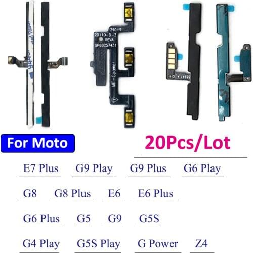 20pcs/lot Volume Button Power Switch On Off Button Flex Cable For Motorola Moto E6 E7 G9 Plus Z4 G9 G6 Play G9
