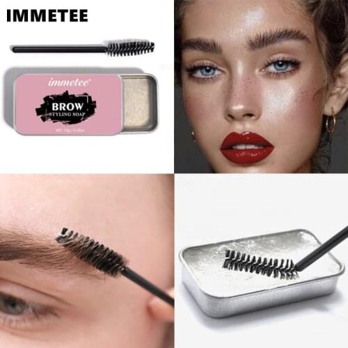 3D Feathery Eyebrow Shaping Soap Styling Wax with Brush Long Lasting Face Makeup Sculpt Lift Eyebrow Tint Pomade Cosmetics TSLM1