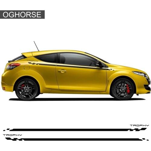 Car Styling Door Side Stripe Racing Sport Graphics Decal Sticker For Renault Megane 2 3 4 RS Grandtourer GT Trophy Accessories