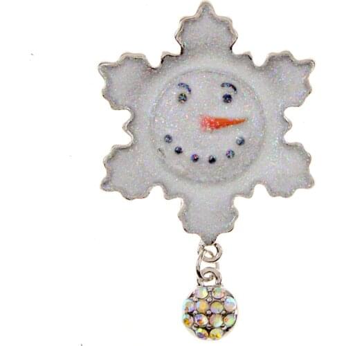 CINDY XIANG New Cute Enamel Flower Shape Brooch Pins For Women And Men Lovely Snowman Brooches Rhinestone Pendant Jewelry Gifts