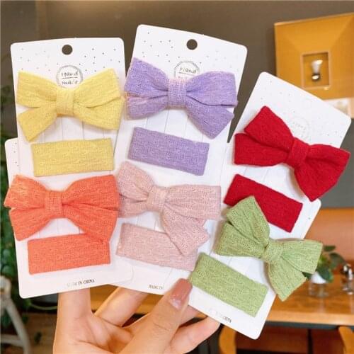 Baby Hair Accessories Girls Hairpin Bangs Clip Headdress Clip Korean Version Of The Solid Color Bow Childrens Hair Clip