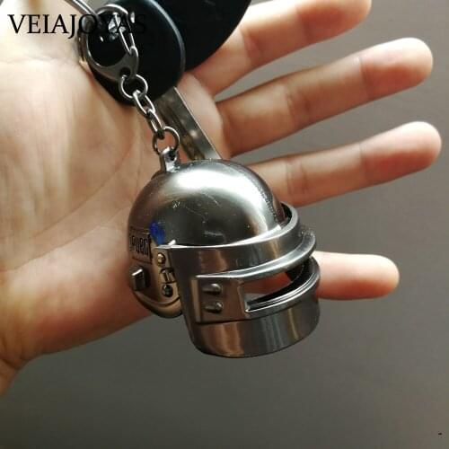 Classic PUBG Special Corps Level 3 Helmet Metal Keychain 3 Sizes Playerunknowns Battlegrounds Can Opene&Closed Helmet Key Rings