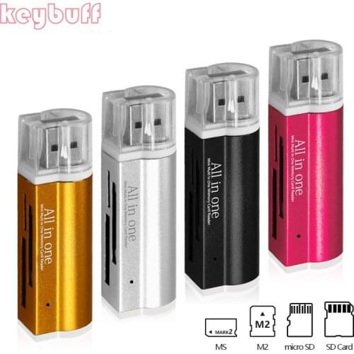 Top selling USB Flash Reader colorful USB 2.0 All/Multi in 1 Memory Card Reader Adapter For Micro SD SDHC TF mini sd card reader