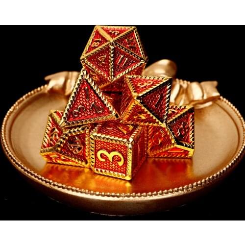 Polyhedral Dragon Scale Dnd Set D20 Metal Dice Set Of Dungeon and Dragon D&d Dice Tabletop Board Games Role Playing Dice