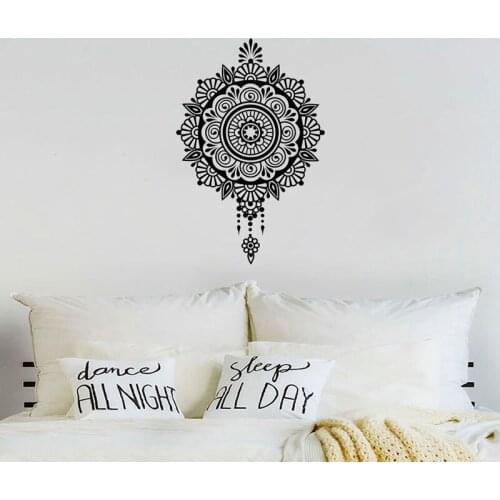 Mandala Wall Decal Namaste Moroccan Pattern Vinyl Sticker Decal Indian Home Decor Yoga Studio Bedroom Dormitory MTL04