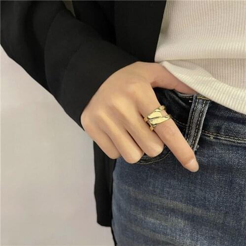 New Line Gold Color Ring High Vogue Intersect Women Rings
