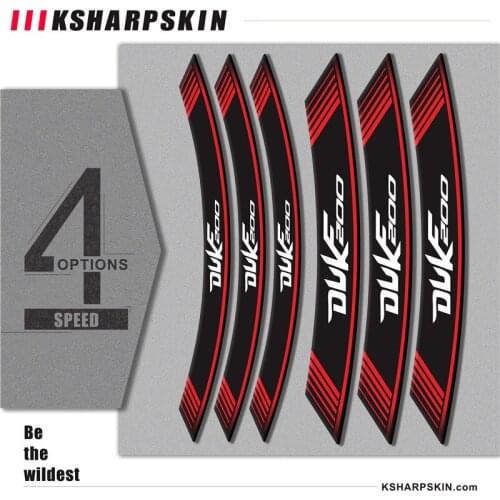 New 8X Motorcycle Personality Creative Inner Circle Applique Decorative Film Logo Wheel Sticker film for KTM DUKE200