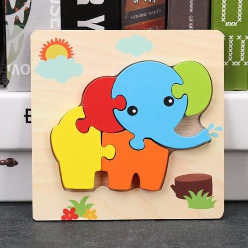 Materials Clever Board Montessori Educational Wooden Toys For Children 3D Animals Puzzles for Toddlers Baby Teaching 1-6 years