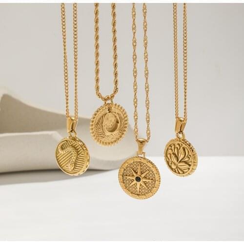 18k Gold Plated 316L Stainless Steel Neckalce For Women Greek Mythology Flower Snake Pendant Necklace Choker Jewelry