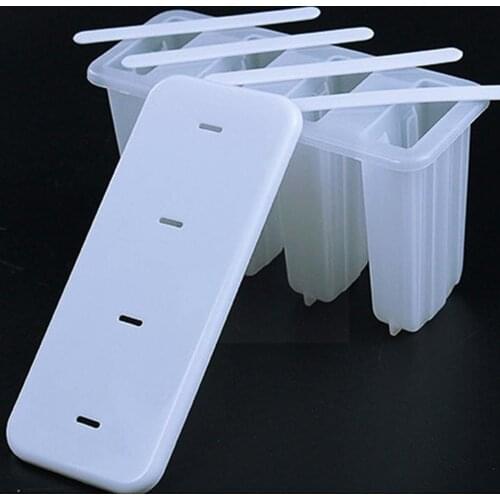 Plastic 4 Holes Popsicle Moulds Chocolate Moulds Ice Portable Home Cream Box Maker Ice Ice For Summer Molds Kitchen DIY Tra D8D5