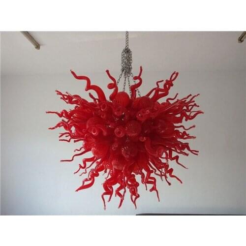 LR770-Modern Red Handmade Blown Glass Ceiling Decorative Chandelier