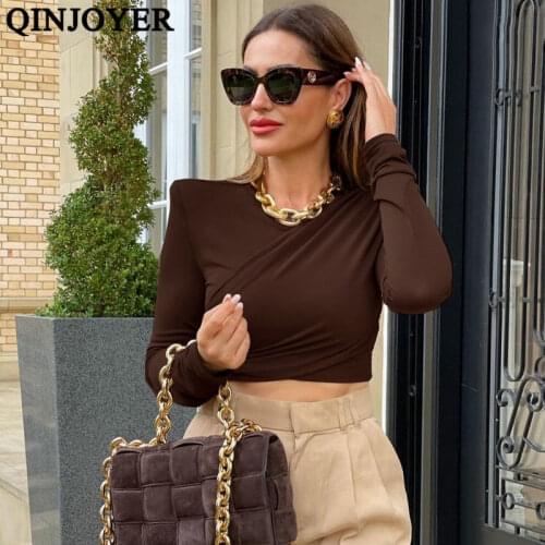 Женские укороченные футболки QINJOYER China At AliExpress