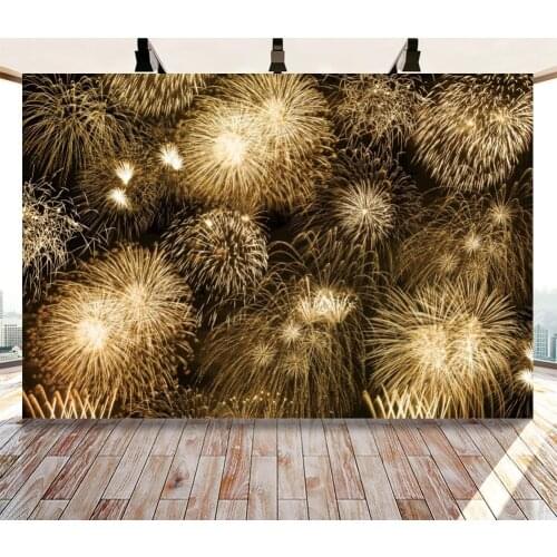 Christmas Happy New Year Gorgeous Firework Starry Night Backdrop Vinyl Photography Backdrop Photo Backgrounds Photozone