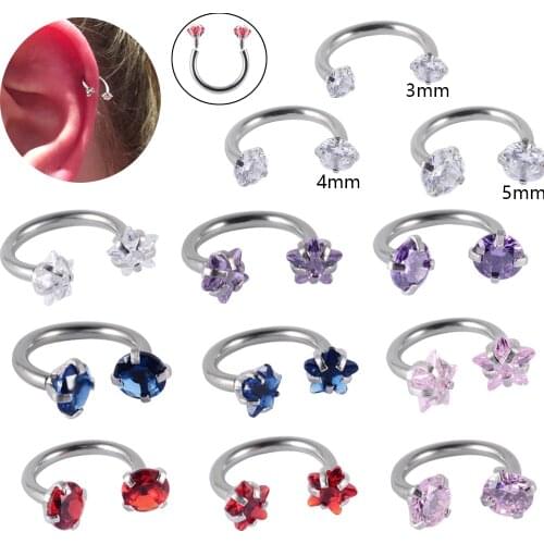1Pc Surgical Steel Earring Internal Piercing Septo Nose Lip Eyebrow Ear Septum Cartilage Helix Captive Hoop Ring Belly Piercing