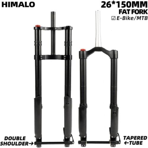 EBike Fork Snow Bike Downhill Mountain Air Suspension Fork 150mm* 15mm Axle Dual Brake 26*5.0 Bicycle MTB Fork Free Tax