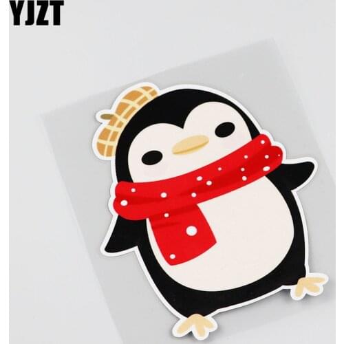 YJZT 12CMX14.6CM Interesting The Penguin Car Sticker Animals Decal 13B-0036