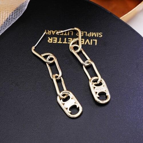 European Simple Geometric Chain Earrings Women Punk Hip Hop Trend Master Street Artist Fashion Party Jewelry Friendship Gift