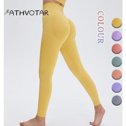 ATHVOTAR Women Sports Yoga Leggings Tight High Waist Breathable Elasticity Pants Woman Running Push Up Fitness Exercise Legging