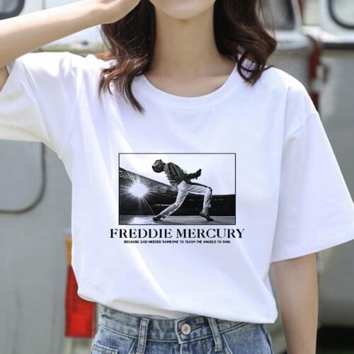 Women Graphic Rock Top Tees Female Freddie Mercury Queen Band T Shirt Fashion Queen Tshirt Women Harajuku Vintage T-shirt