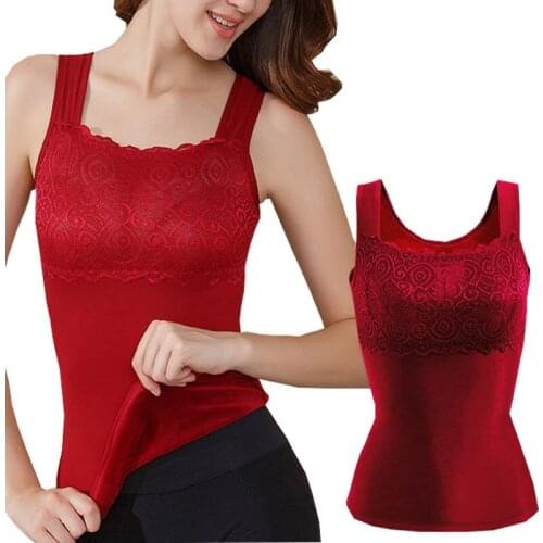 Large size Thermal Underwear Autumn Winter Women Warm Vest Push Up Gather Brassiere Top Tank With Chest Pad Thermal Underwear5XL