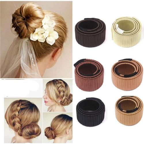 Girls Hair Accessories Fashion DIY Magic Synthetic Wig Donuts Bud Head Band High Quality for Women French Dish Fine HairBands