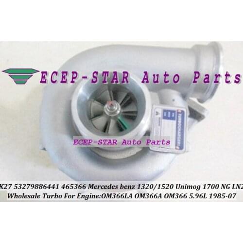 Free Ship K27 53279886441 53279706441 465366 465366-0009 Turbo Turbocharger For Mercedes Benz LKW 1985-07 OM366LA OM366A OM366