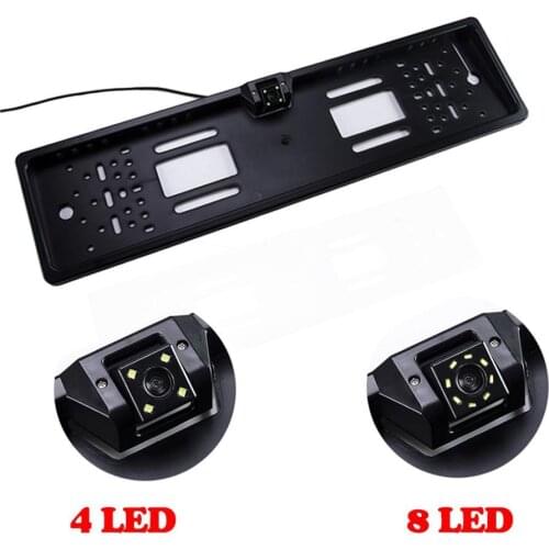 BYNCG 2020 New Arrival European Car License Plate Frame Auto Reverse Backup Rear View Camera 4LED 8LEDUniversal CCD Night Vision
