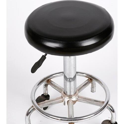 Simple PU Leather Round Stool Chair Cover Waterproof Elastic Lift Chair Cover Bar Beauty Salon Small Round Stool Cushion Cover