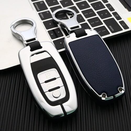 Zinc alloy+Genuine Leather car key case cover For Audi A1 A3 A4 A5 A6 A7 A8 Quattro Q3 Q5 Q7 2009 2010 2011 2012 2013 2014 2015