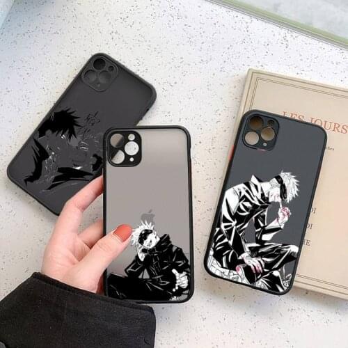Anime Cartoon Jujutsu Kaisen horror Phone Case Matte Transparent for iPhone 7 8 11 12 s mini pro X XS XR MAX Plus coque