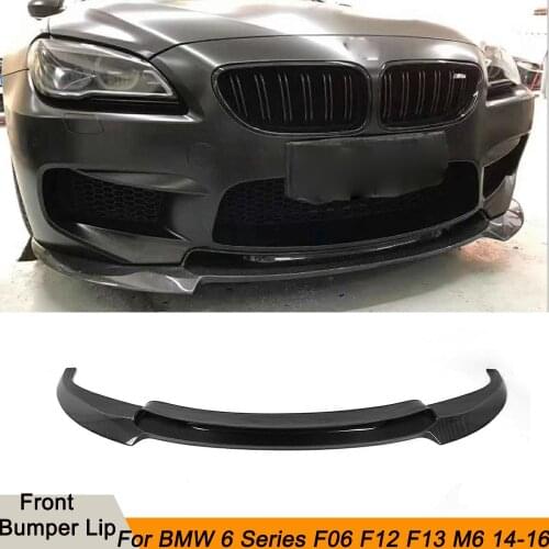 F12 Carbon Fiber Front Bumper Diffuser Lip for BMW 6 Series F06 F12 F13 M6 Body Kit Base Convertible Coupe 2014-2016