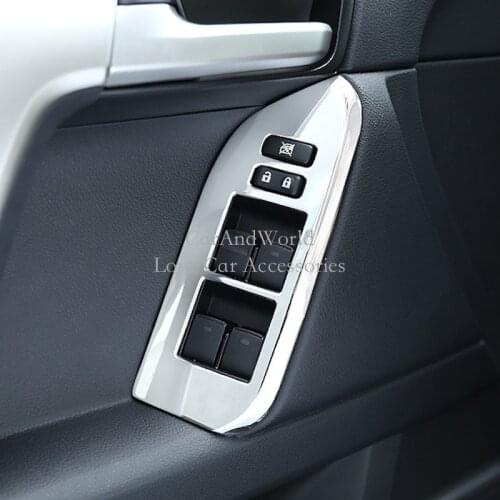For 2010-2019 Toyota Land Cruiser Prado FJ150 150 Door Window Switch Cover Interior Armrest Panel Trims Car-Styling Accessories