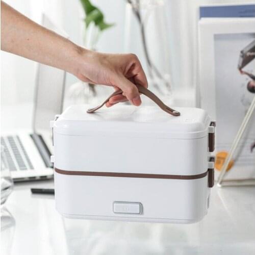 Double-layer Lunch Box Food Container Portable Electric Heating Insulation Dinnerware Food Storage Container Bento Lunch Box