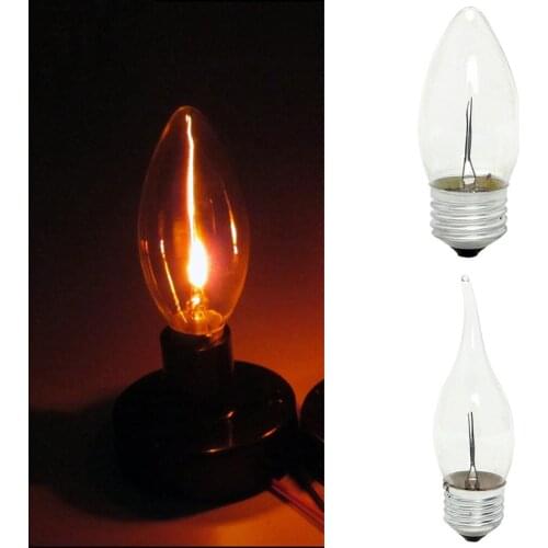 E27 3W LED Edison Light Bulb Retro Filament Candle Flicker Light Bulb Party Christmas Flame Tail/Tipped Retro Decor Lamp 220V