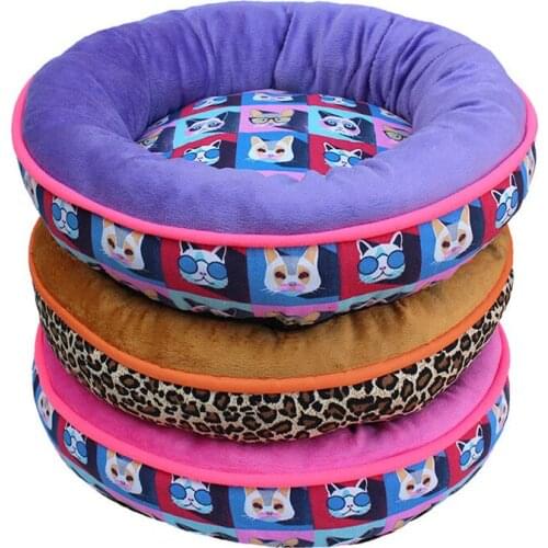 Round Dog Bed For Dogs Cats Winter Warm Sleeping Lounger Mat Puppy Kennel Pet Bed Chihuahua Teddy Cushion Small Dog House