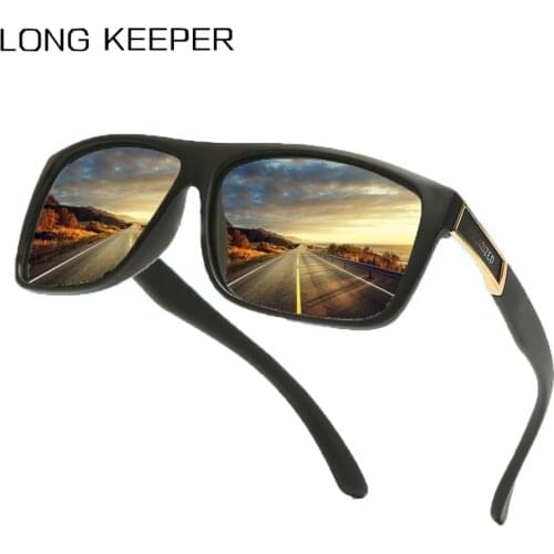 LongKeeper Brand TR90 Polarized Sunglasses Men Flexible Square Frame Sun Glasses Male Driving Goggles Oculos masculino UV400