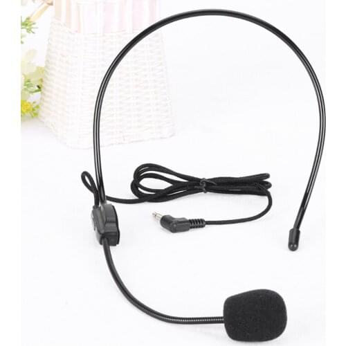 3.5mm jack Wired Headworn Conference Microphone Portable Headset Microphone Mic for Teacher Lecturers Tour Guide