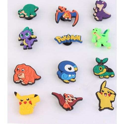 Fashionable Simple Shoe Buckle Cartoon Animal Pikachu Monster Garden Slippers Silicone Fitting Buckle