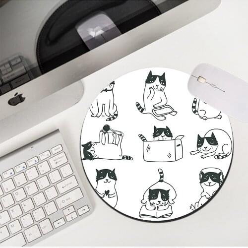MRGLZY Drop Shipping Cute Cat Black White Small Mouse Pad Genshin Impact MousePad DeskMat Non-slip Rubber PC Gaming Accessories