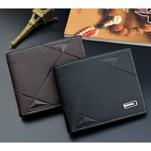 New Mens Wallet Short Multi-card Slot Fashion Casual Coin Purses Mens Youth Thin Tri-fold Horizontal Soft Wallet Money Clip