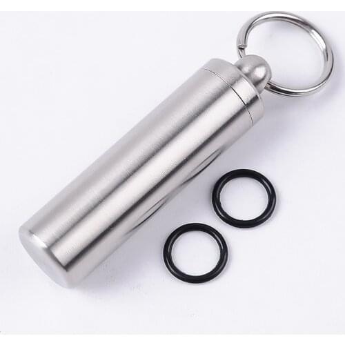Outdoor EDC Survival Pill Box Container Capsule Pill Bottle Stainless Steel Waterproof Capsule Seal Bottle Tank Case