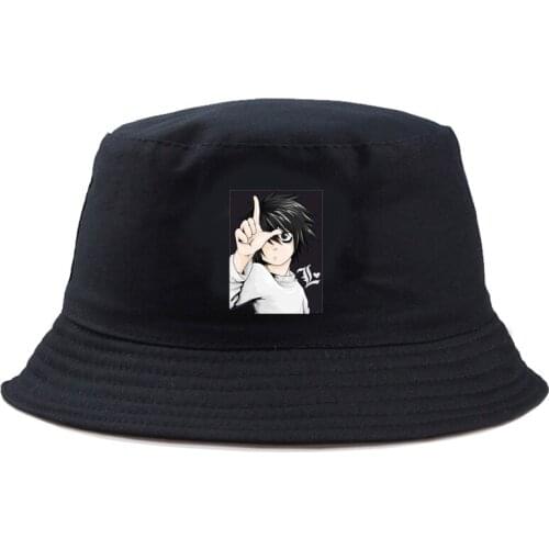 Death Note Cotton Sun Prevent Bucket Hat Male Outdoor Fisherman Hats Women Funny Bucket Cap New Fashion Folding Panama Chapeu