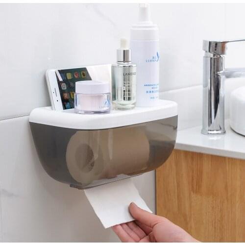 Portable Toilet Paper Holder Waterproof Mobile Phone Storage Rack Toilet Paper Holder Multifunctional Tissue Box Bathroom