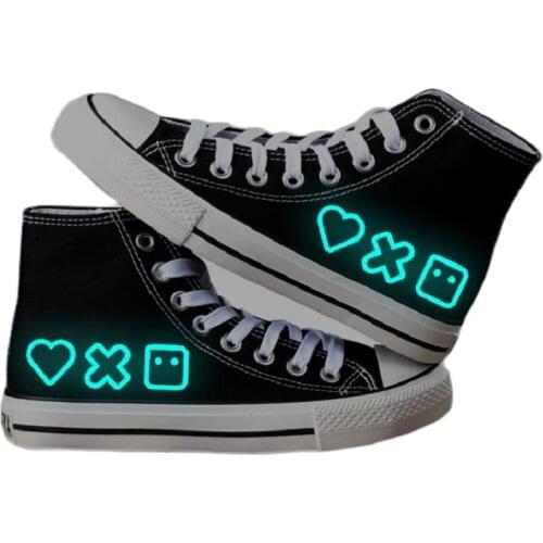 Unisex Anime Lovers Casual Canvas Shoes noctilucent Flats plimsolls duck shoes Sneakers