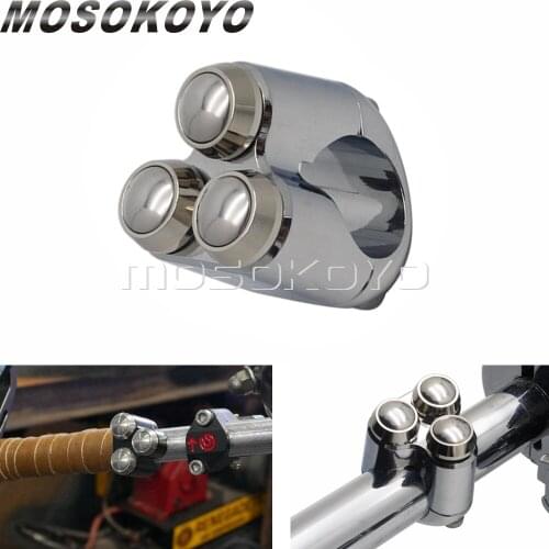 7/8" & 1" Handlebar 3 Button Hand Control Switch Gear M-switch Push Button Switches For Harley Yamaha Cruisers Bobber Cafe Racer