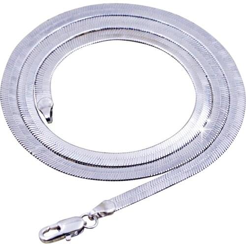 925 Silver Necklace 4MM Snake Chain Men & Women Couple Sterling Silver Jewelry Blade Chain