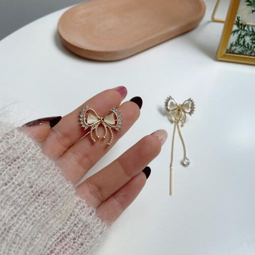 Two Wears In One Style Opal Butterfly Tassel Earrings Elegant Temperamental Mosaic Semi-precious Stones Earrings Woman Bijoux