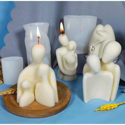 DIY Warm Hug Family Candle Silicone Mold DIY Lovers Aromatic Plaster Soap Candle making Wedding Gifts Craft Home Decor Supplies