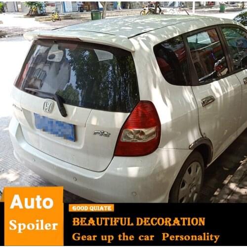 For Honda Fit Spoiler 2004-2007 Jazz High Quality ABS Material Car Rear Wing Primer Color Trunk Rear Spoiler With Brake lights