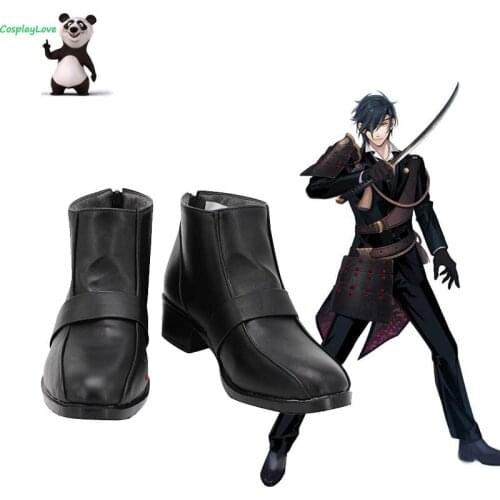 Touken Ranbu Online Shokudaikiri Mitsutada Black Shoes Cosplay Long Boots Leather CosplayLove For Halloween Christmas